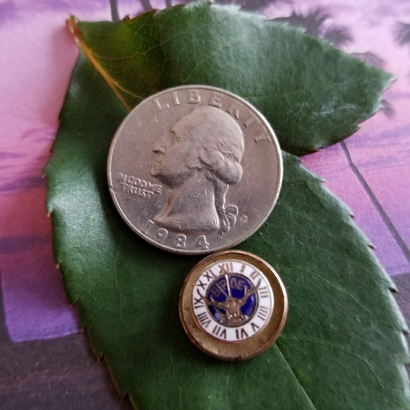 Relisted- -vintage Elks Lodge collar stud enamel gold tone - Picture 2 of 6